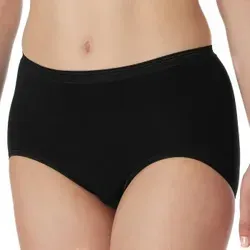 Schiesser Luxury Brief Schwarz Baumwolle Medium Damen