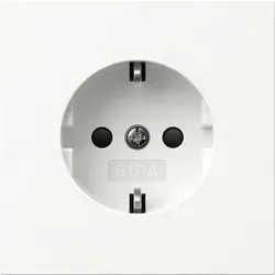 Gira 475570 Schutzkontakt-Steckdose mit erhöhtem Berührungsschutz (Safety Plus) ohne Befestigungskrallen , Flächenschalter, reinweiß glänzend