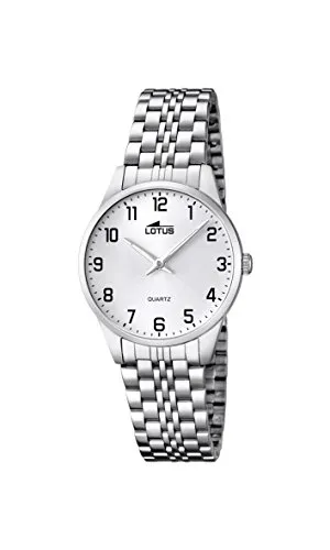 Lotus Uhren Damen Armbanduhr Klassik 15884-1 - Elegante Damen Armbanduhr aus Edelstahl, wasserdicht bis 5 ATM. Mit nachleuchtenden Zeigern und einem stilvollen, silbernen Ziffernblatt - perfekt für jeden Anlass.