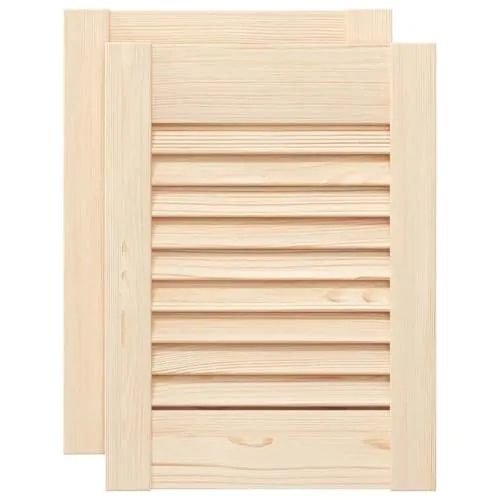vidaXL Lamellentüren aus Massivholz - 2er Set 39,5x29,5cm - Zubehör für Möbel: Stilvolle Lamellentüren aus robustem Kiefernholz, die für optimale Luftzirkulation sorgen und Schimmelbildung verhindern. Ideal zum Ersetzen oder Dekorieren von Möbeln.