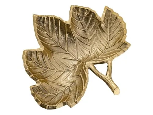 Amago home Dekoschale gold Knabberschale Deko Schalen silber Apfel Stern Ginkgo Blatt Farbe Blatt 23x21cm gold