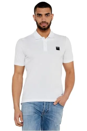 EMPORIO ARMANI Herren Poloshirt ESSENTIAL - Pique, Regular Fit, uni Weiß M - Herren-Shirts, hochwertiges Pique-Poloshirt aus 100% Baumwolle mit markentypischem Adler und bequemer Regular Fit Passform.