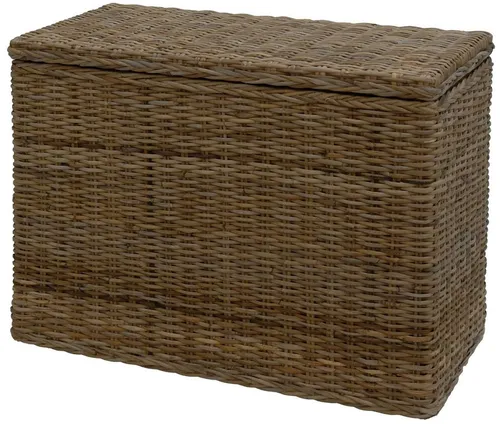 Krines Home Wäschesortierer Rattan Wäschekorb mit 3 Fächern in grau von Krines Home