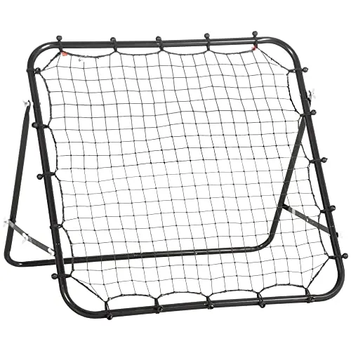 HOMCOM Rebounder Kickback Tor Rückprallwand - Ballwände für vielseitiges Training, ideal für Fußball, Baseball und mehr. Verstellbares Netz für individuelle Übungseinstellungen und wetterfestes Design für ganzjährige Nutzung.