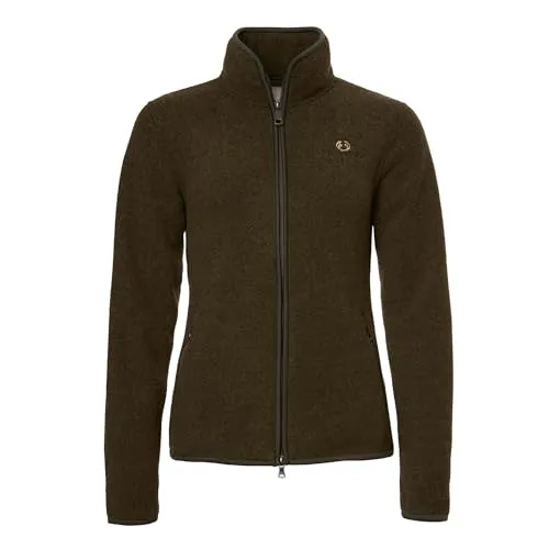 Chevalier Mainstone Fleecejacke Damen – Warme Outdoor Midlayer für Jagd Wandern Freizeit – Hoher Kragen mit Kinnschutz, Elastische Bündchen, Große Fronttaschen – Skandinavisches Design – Dunkelgrün