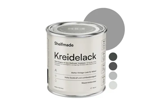 Shelfmade Kreidefarbe - DIY Möbel Shabby Chic Holzlack - Kreidefarbe für Möbelrestaurierung und Raumdekoration, matte Oberfläche ohne Grundierung, ideal für Shabby Chic und in 30 Farben erhältlich.
