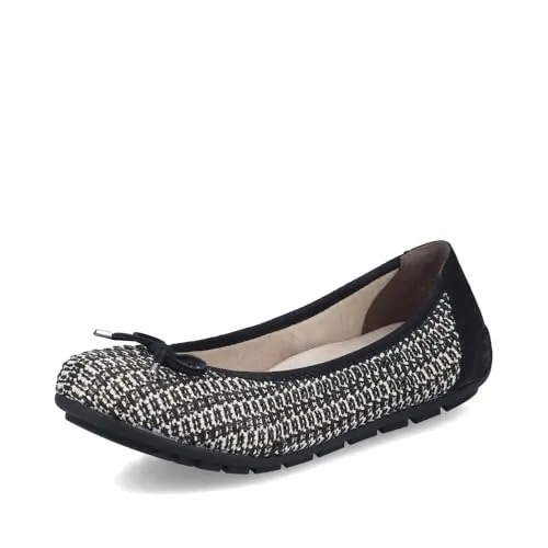 Rieker Ballerina Schwarz Größe 38 - Elegante und bequeme Ballerina in Größe 38, ideal für den täglichen Einsatz. Das Obermaterial aus Synthetik sorgt für eine ansprechende Optik und der Schlupfverschluss ermöglicht einfaches An- und Ausziehen.