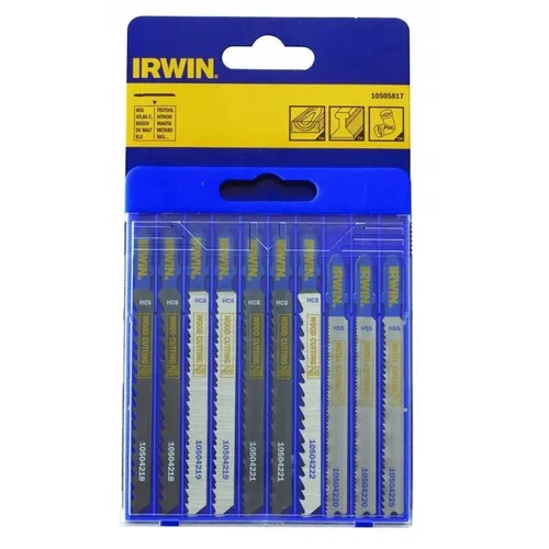 ZESTAW BRZESZCZOTÓW DO WYRZYNARKI DREWNO METAL TYP T 10SZTUK IRWIN 5706915058178