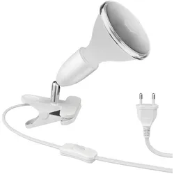 ledscom.de E27 Klemmleuchte LIK, weiß inkl. E27 PAR38 LED Reflektor-Lampe 1395lm weiß