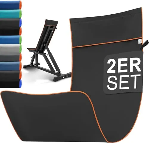 Jokisa Fitness Handtuch 2er Set, 120x50cm Gym Handtuch mit Reißverschlusstasche, Microfaser Sporthandtuch Fitnessstudio Kompakt & Schnelltrocknend für Training, Camping, Reise (Dunkelgrau-Gelb)