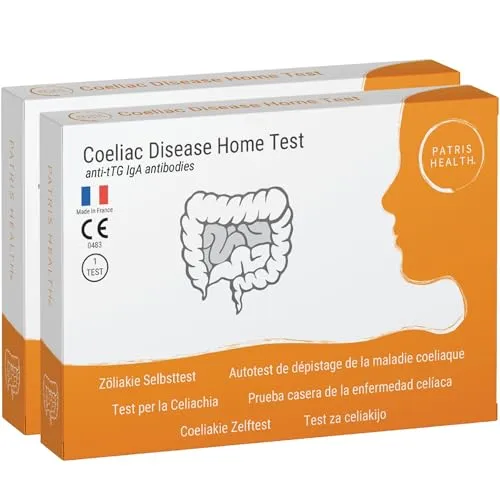 Patris Health® Zöliakie Selbsttest, Nachweis von Antikörpern vom Typ IgA gegen Gewebetransglutaminase (tTG-IgA), Glutenunverträglichkeit Schnelltest (1)