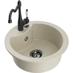 Mexen Diego Granit-Spüle mit Mischbatterie Carla, Beige
