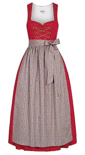 Nübler Dirndl lang Damen THEA Rot in rot von Nübler