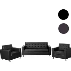 3-1-1 Sofagarnitur Kunda - Elegantes Kunstleder Sofa - Moderne Sofagarnitur im Lounge-Stil, aus hochwertigem Kunstleder für angenehmen Sitzkomfort. Ideal für stilvolle Wohnräume und entspannte Stunden.