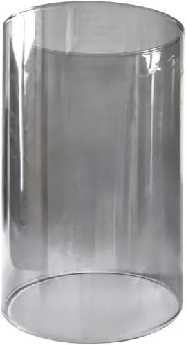 EDZARD Ersatzglas dunkel für Kerzenleuchter-Serien Mascha und Bamboo, Höhe 15 cm, Durchmesser 10 cm, Windlichtglas, Glaszylinder ohne Boden