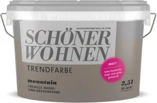 Produktbild SCHÖNER WOHNEN 2,5 l Trendfarbe Innen Wandfarbe mountain Matt