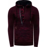 Rusty Neal 1/2 Zip Grobstrick Slim Fit Kapuzen-Pullover - Eleganter Herren Strickpullover in Slim Fit, aus hochwertiger Baumwollmischung. Ideal für kalte Tage, bietet er Komfort und Stil – perfekt für Büro oder Freizeit.