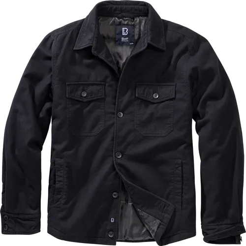 Brandit Lumber Jacket in Schwarz, Größe S - Wattierte Flanelljacke mit 2 großen Brusttaschen, praktischer Innentasche und geradem Schnitt – ideal für Outdoor-Aktivitäten und kalte Tage.