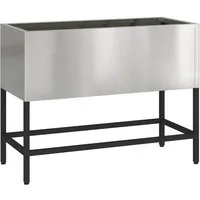vidaXL Edelstahl Rechteckiger Pflanzer 60 x 26 x 45 cm - Ampeln für Innen und Außen, langlebig aus Edelstahl, modernes Design für einen eleganten Touch in jedem Raum.