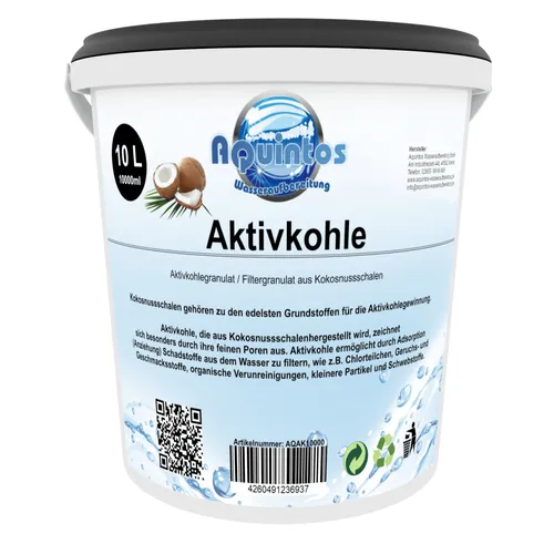Aktivkohle Filterkohle Kokoskohle Aktivkohlegranulat 10 Liter Körnung 2.36-0.60m