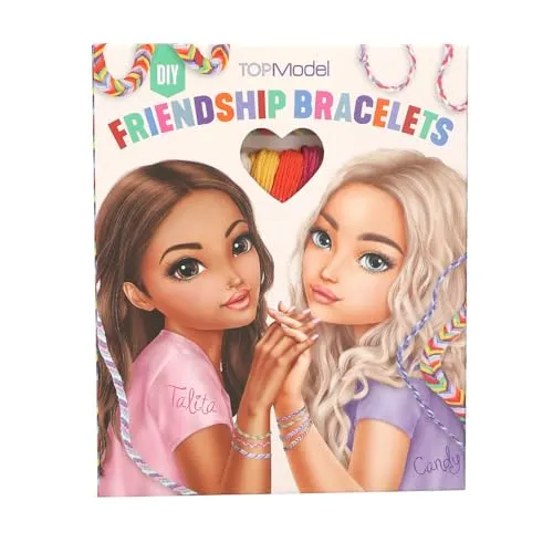 Depesche 12370 TOPModel-DIY Freundschaftsbänder - Bastelset mit 12 Farben Baumwollgarn, kreative Geschenkidee für Kinder und Freunde