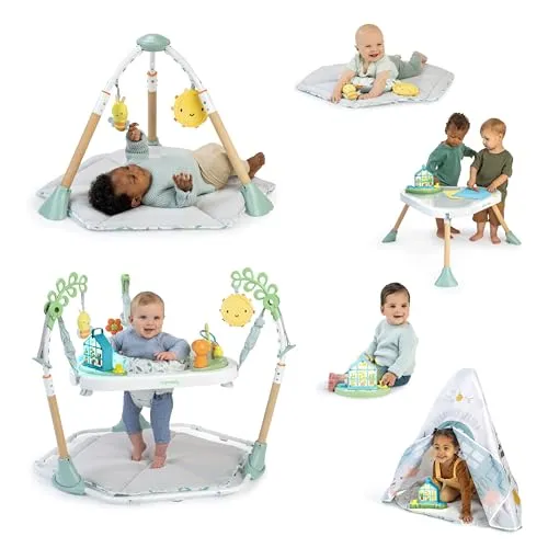 Ingenuity 6-in-1 Baby-Spielcenter – Multifunktionales Aktivitäts-Jumperoo - Motorikspielzeug für Babys von 0-24 Monaten, umwandelbar in Spielgym, Spielhaus & Tisch. Fördert spielerisches Lernen mit Musik, Lichtern und BPA-freiem Spielzeug.