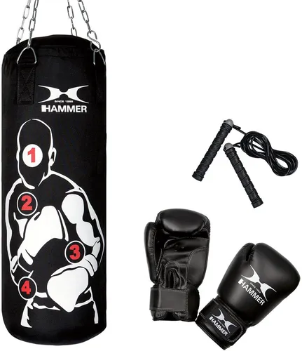 HAMMER Box-Set Sparring Pro 92013 - Boxset für realistisches Training, mit nummerierten Trefferflächen für effektives Sparring und inklusive hochwertiger Boxhandschuhe. Perfekt für Boxtraining zu Hause!