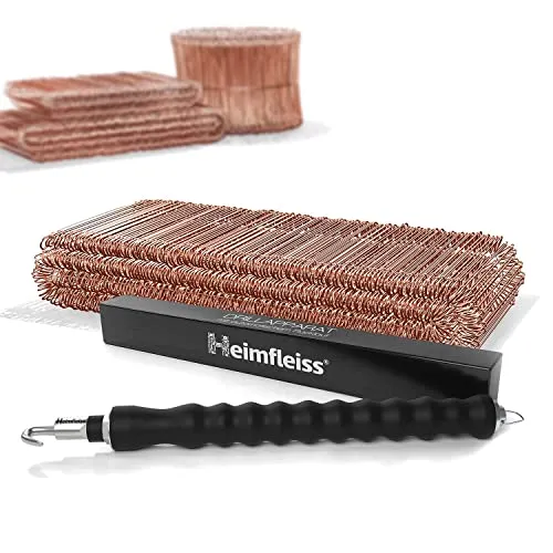 Heimfleiss® Drillapparat Driller mit Rödeldraht 1,0 x 100-160 mm - hochwertiges Set für vielseitige Anwendungen - Kabelbinder Set mit hochwertigem Drillapparat aus Carbonstahl und verkupfertem Draht für sichere Bindungen in Garten, Bau und Deko. Ergonomisch und langlebig für einfache Handhabung.