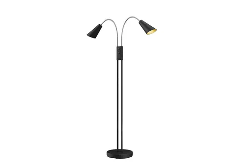 Lucande Stehlampe Medira, 2 x 28 W - Standleuchten mit 2 beweglichen Leuchtköpfen, ideal als Leseleuchte für gemeinsame Abende im Wohnbereich.