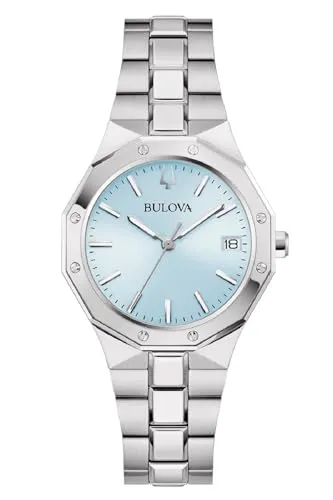 Bulova Damenuhr Quarz Classic Stahl/Hellblau 96M169