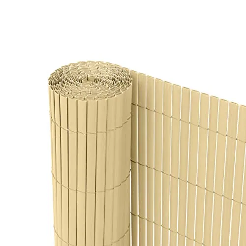 Ribelli® PVC Sichtschutzmatte - Bambus 160 x 300 cm - Gartensichtschutz für Balkon und Garten, aus wetterbeständigen PVC-Rohren, schützt vor Wind und neugierigen Blicken. Einfache Montage und vielseitige Anwendungsmöglichkeiten!