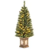 COSTWAY 120 cm künstlicher Weihnachtsbaum mit LED-Beleuchtung