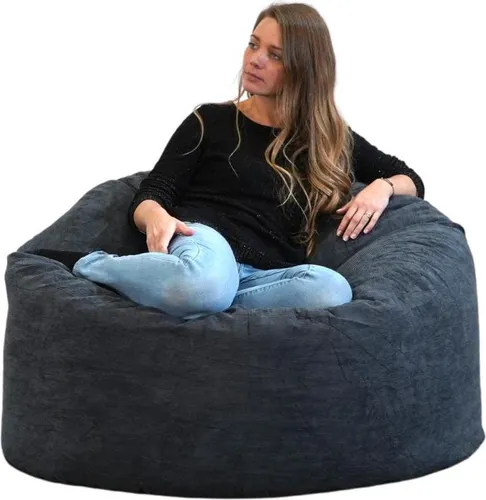 Sitzsack-Sessel XXL aus Cord 100 cm, Mitternachtsblau in blau von Bananair