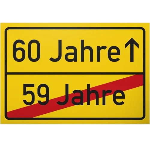 DankeDir! 60 Jahre (59 Jahre vorbei) - Schild Geschenk 60. Geburtstag Geschenkidee Geburtstagsgeschenk Sechzigsten Geburtstagsdeko Partydeko Party Zubehör Geburtstagskarte