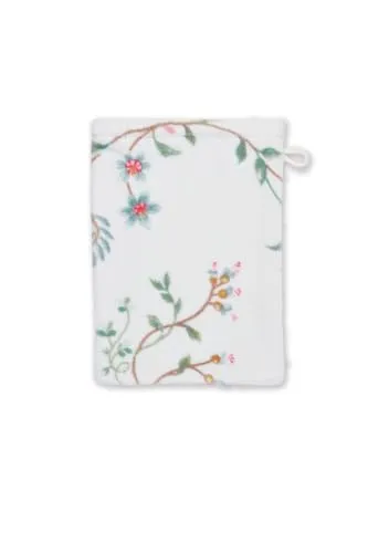 Pip Studio Les Fleurs Waschhandschuh White 16x22cm (1 Stück)