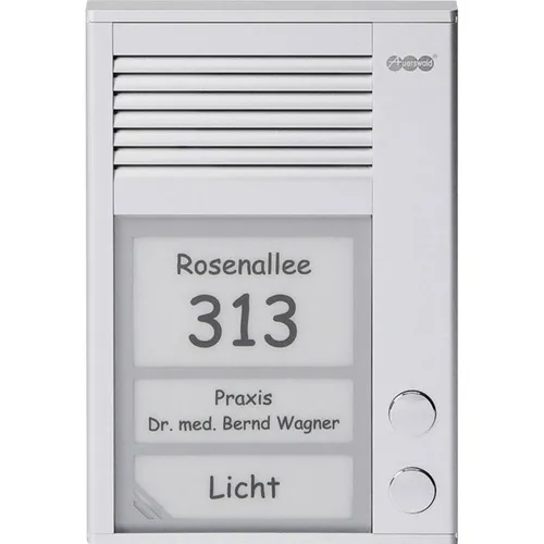 Auerswald TFS-Dialog 202 fuer a/b-Nebenstellenanschluss / 2 Klingeltaster / Slim-Line-Gehaeuse / Aluminiump... (Kabelgebunden) (90635)