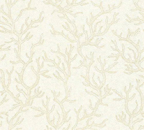 VERSACE WALLPAPER Les Etoiles de la Mer - Luxuriöse Vliestapete mit Korallen und Muscheln, leicht zu verarbeiten und FSC-zertifiziert für umweltbewusste Gestaltung, ideal für stilvolle Räume.
