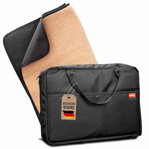 Achilles Reisedecke für Hunde - Decken für Hunde, 100x70 cm, mit kuscheligem Lammfell-Imitat und isolierter Einlage, ideal für Reisen und unterwegs, kompakt faltbar und hygienisch waschbar.