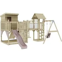 OutdoorToys Spielturm Lene - Spieltürme – der Spielturm „Lene“ begeistert mit Kletterwand, Rutsche und Einzelschaukel für endlosen Spaß im Garten. Ideal für kleine Abenteurer und sicher für stundenlangen Spielspaß!