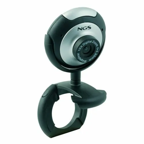 NGS XPRESSCAM300 - Webcam mit Mikrofon, VGA-Auflösung, ideal für Videoanrufe und Chats, Plug & Play und USB 2.0-Anschluss