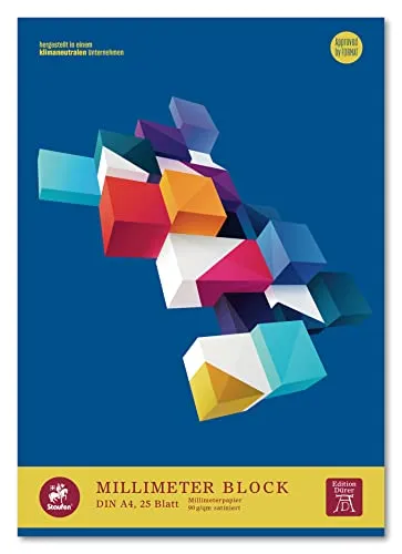 Staufen Edition Dürer Millimeterblock - DIN A3, 25 Blatt, premiumweißes 90g/m² Papier, Millimeter-Lineatur, 1 Stück