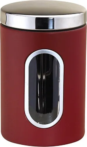 MICHELINO Edelstahl Aufbewahrungsdose Lebensmitteldose Vorratsdose Serie Nora Rot 1 L