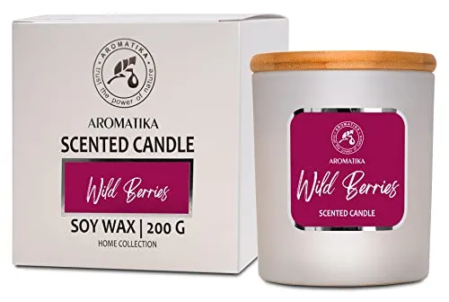 Duftkerze Wilde Beeren 200 g - Aroma Wilde Beeren - Frisches und Fruchtiges Aroma - Duftkerzen für zu Hause - Wunderschöner Intensiver Duft - Kerzen für Raumduft - Aromatherapie