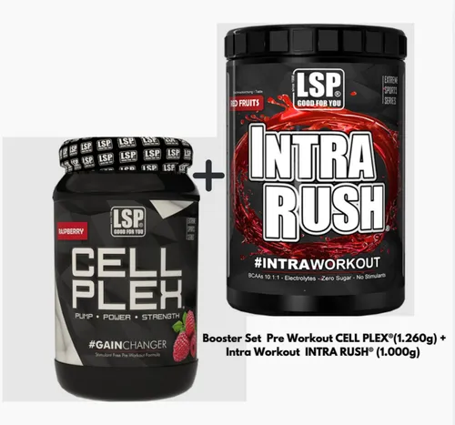 LSP CELL PLEX®(1.260g) + INTRA RUSH® (1.000g) Elektrolyte BCAA Kreatin Pulver, 2 er Nahrungsergänzungsmittel à 1,00 St., 2260 g, Enthält BCAAs im 10:1:1-Verhältnis Hoher L-Leucin-Anteil