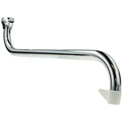 tecuro S-Auslauf für Elektro-Übertischgeräte 1/2 Zoll flachdichtend, Länge 160 mm, Messing verchromt