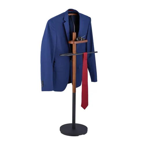 Herrendiener Kleiderständer Stummer Diener - Kleiderständer aus stabiler MDF-Spanplatte, freistehend und ideal für die ordentliche Aufbewahrung von Kleidung. Maße: 116 cm hoch, 47 cm lang, 28 cm breit. Perfekt für jeden Herren.