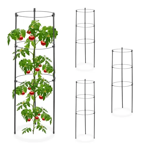 Rankhilfe Rankstütze Pflanzenstütze Tomatensäule Blumenhalter 4 Ringe 110 g