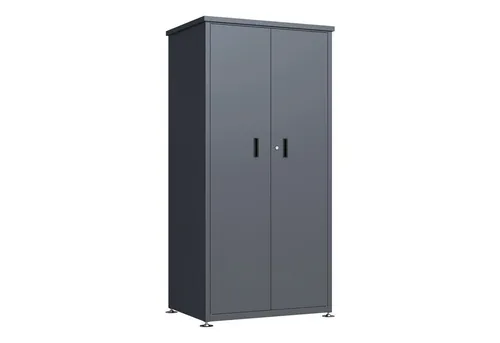 DEGAMO Gartenhaus LÜBECK, wetterfester Gartenschrank aus Stahl, 90x65x187cm