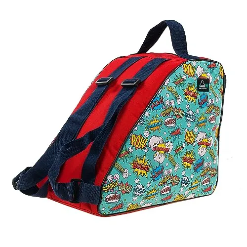 Skatebag Inliner-Tasche Rollschuhetasche Schlittschuhtasche mit Henkeln Reisverschluss & verstellbarem Rucksack-Schultergurte für Kinder und Erwachsene (Comic)