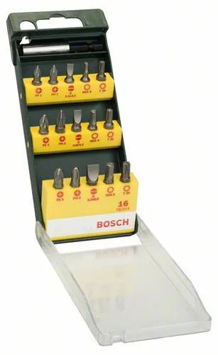 Bosch Accessories Promoline 2607019453 Bit-Set 15teilig Schlitz, Kreuzschlitz Phillips, Kreuzschlitz Pozidriv, Innen-Sechsrund (TX), Innen-Sechskant